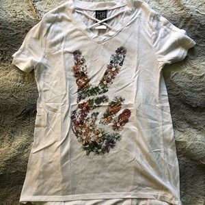Flower peace sign t shirt
